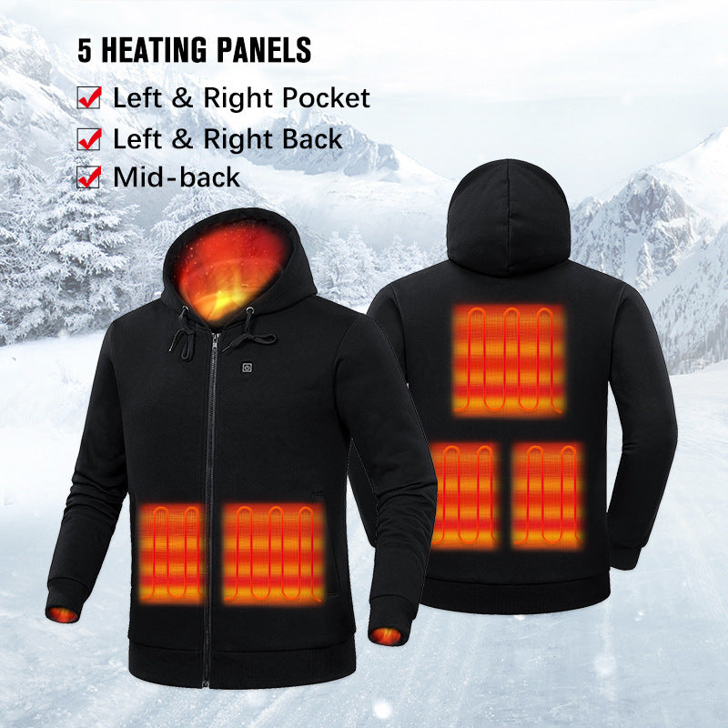 USB heated hoodie, comfortable and warm, power bank, charging and heating hoodie, heating jacket, electric heating jacket