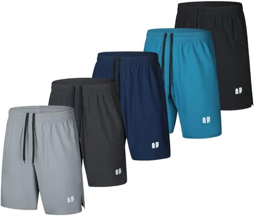 5 Pack Mens Running Shorts Quick Dry Jogging Shorts Mens Sports Shorts with Pockets Elastic Waist