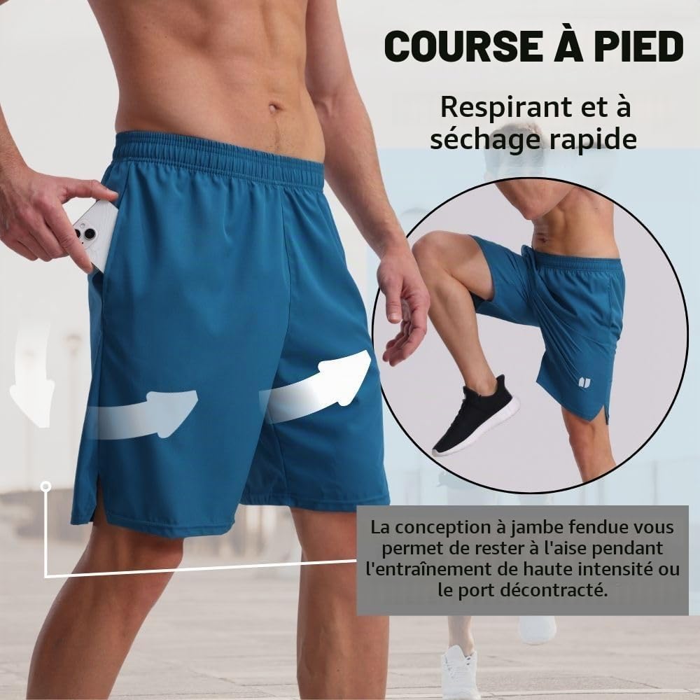 5 Pack Mens Running Shorts Quick Dry Jogging Shorts Mens Sports Shorts with Pockets Elastic Waist