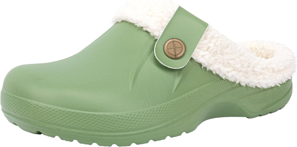 ChayChax Femme Hiver Sabots Fourrées Homme Pantoufles Chaud Peluche Chaussons Maison Imperméables Chaussures de Jardin Intérieur et Extérieur