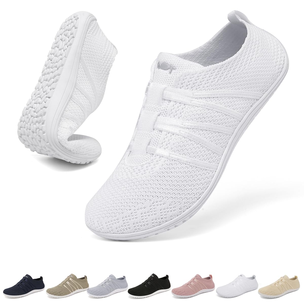 Barefoot Womens Mens Trainers No Lace Up Shoes Size 4-11 UK