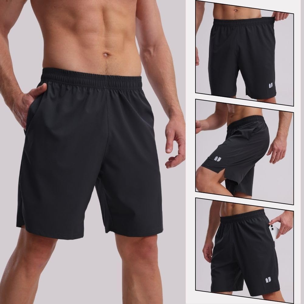 5 Pack Mens Running Shorts Quick Dry Jogging Shorts Mens Sports Shorts with Pockets Elastic Waist