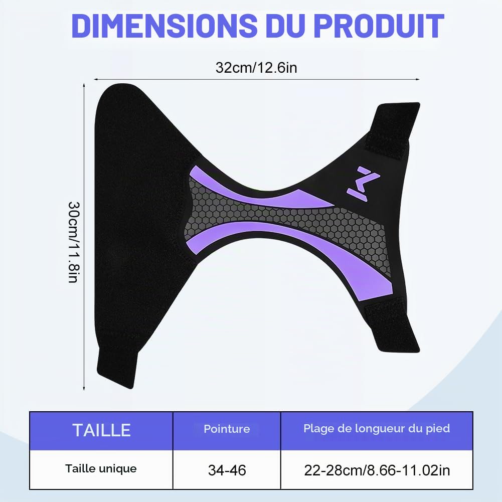 Beugo 2PCS Chevillère Réglable,Respirante, Légère, Violet foncé