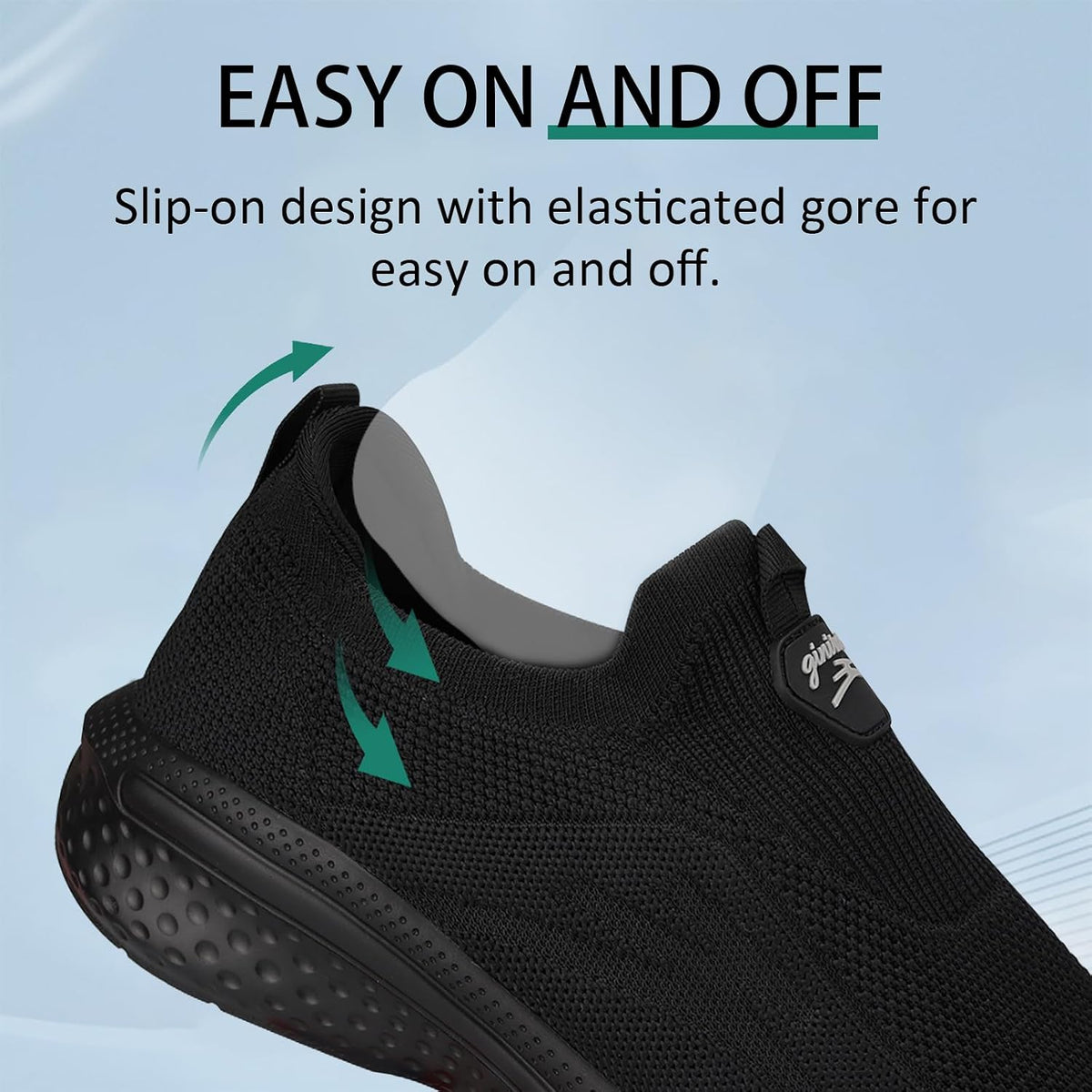 Giniros Men's Trainers Slip On Shoes Without Laces Comfortable and