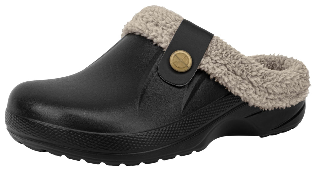 ChayChax Femme Hiver Sabots Fourrées Homme Pantoufles Chaud Peluche Chaussons Maison Imperméables Chaussures de Jardin Intérieur et Extérieur