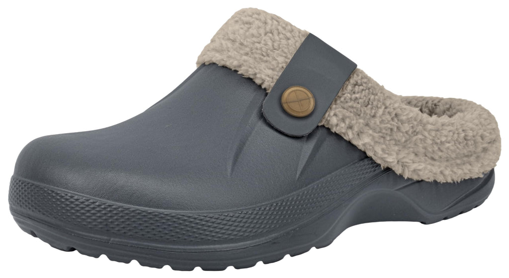 ChayChax Femme Hiver Sabots Fourrées Homme Pantoufles Chaud Peluche Chaussons Maison Imperméables Chaussures de Jardin Intérieur et Extérieur