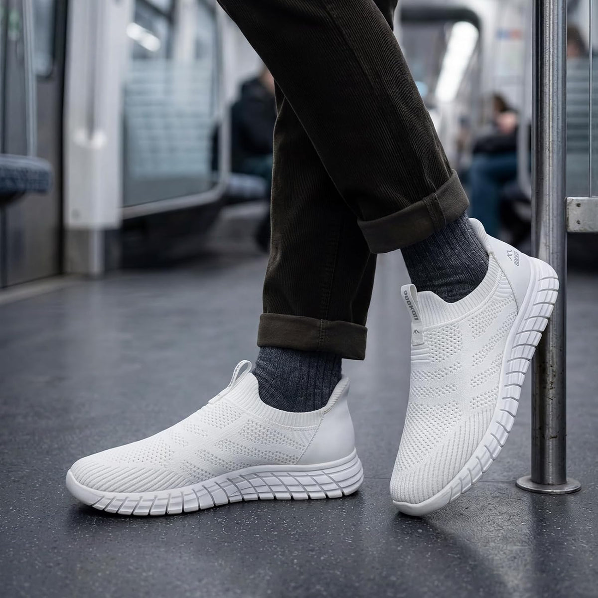 ODCKOI Men's Handsfree Slip On Shoes Breathable Slip in Shoes Comfortable and Lightweight Laceless Sports Shoes Walking Shoes for Men