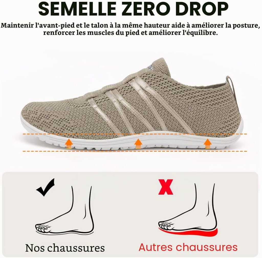 Barefoot Womens Mens Trainers No Lace Up Shoes Size 4-11 UK