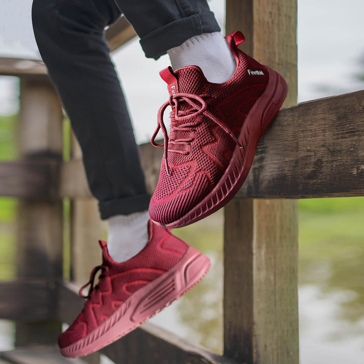 Feethit Chaussures de Sport Femme Respirant Légère de Fitness Outdoor