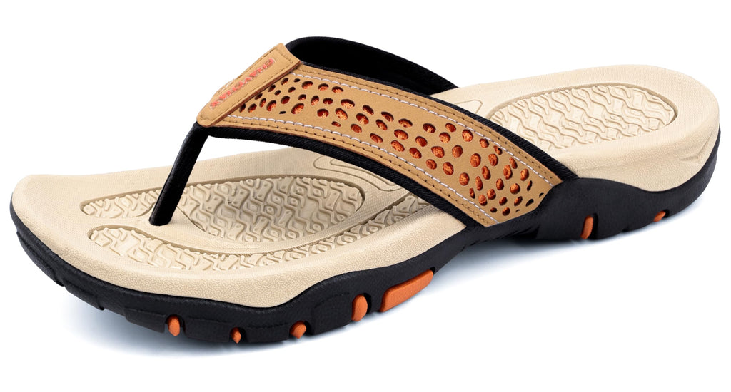 ChayChax Men's Flip-Flops Sports Sandals Arch Support Flip Flop Shoes Beach and Pool Non-Slip