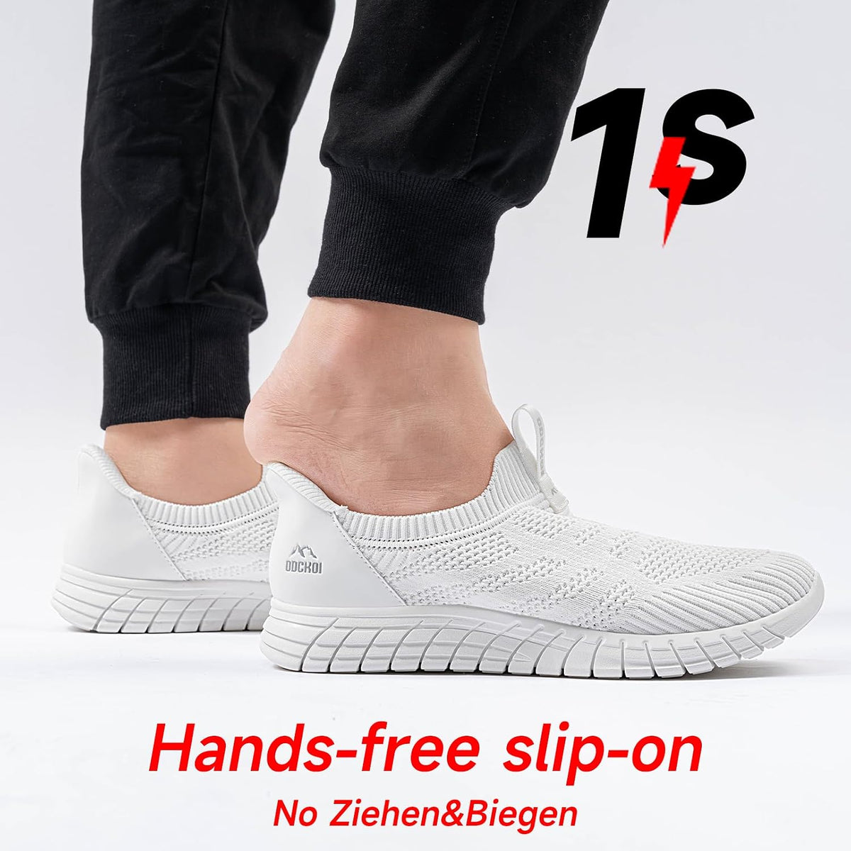 ODCKOI Men's Handsfree Slip On Shoes Breathable Slip in Shoes Comfortable and Lightweight Laceless Sports Shoes Walking Shoes for Men