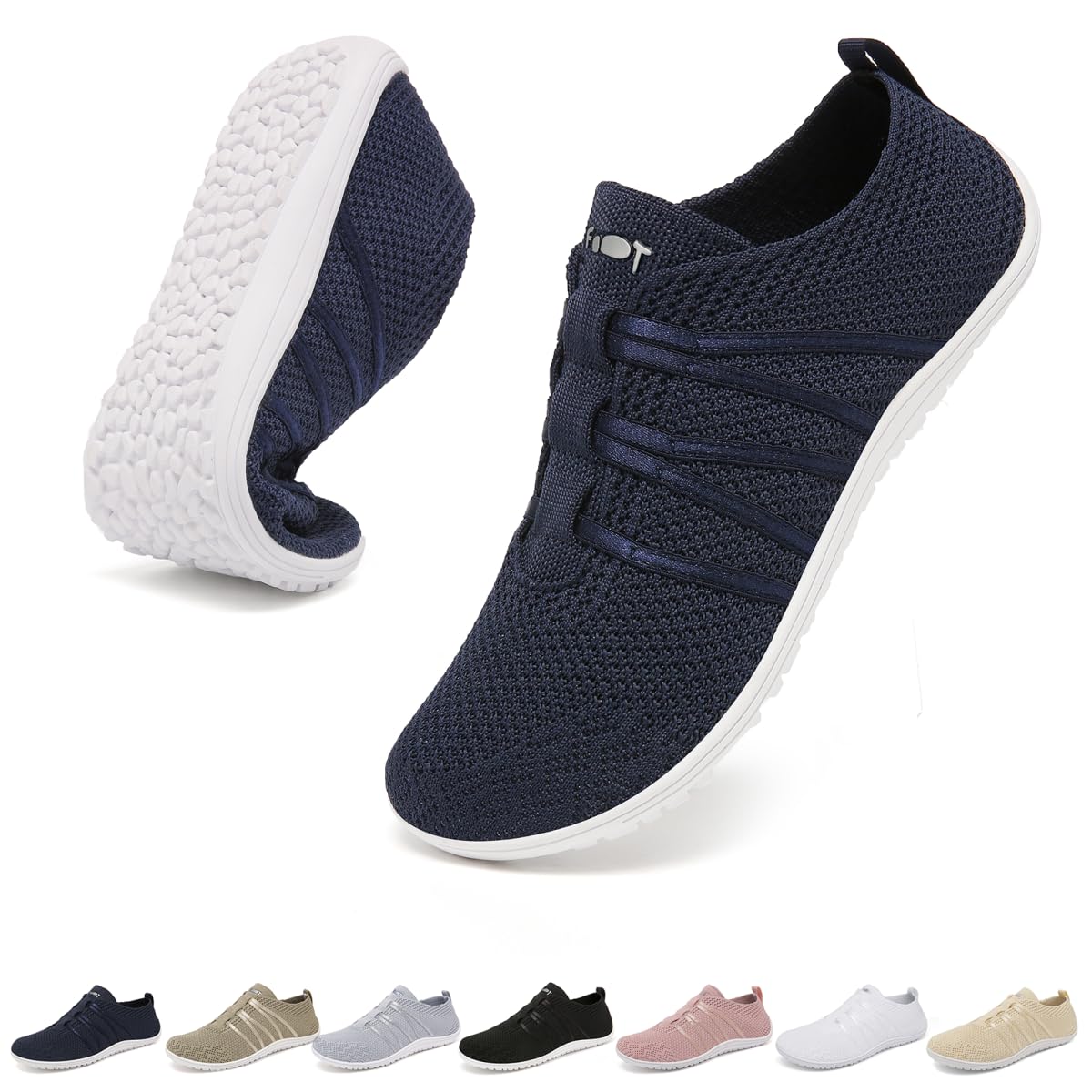 Barefoot Womens Mens Trainers No Lace Up Shoes Size 4-11 UK