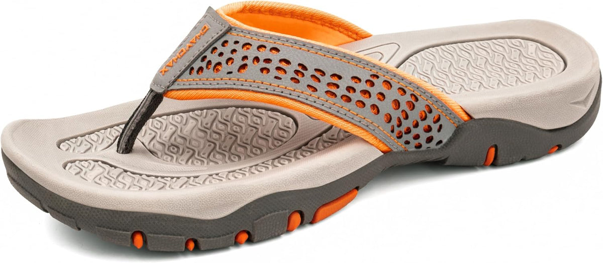 ChayChax Men's Flip-Flops Sports Sandals Arch Support Flip Flop Shoes Beach and Pool Non-Slip