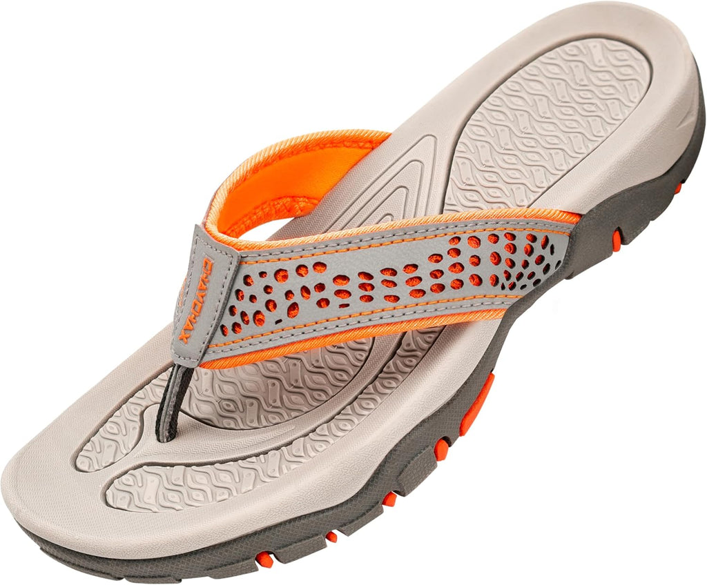 ChayChax Men's Flip-Flops Sports Sandals Arch Support Flip Flop Shoes Beach and Pool Non-Slip