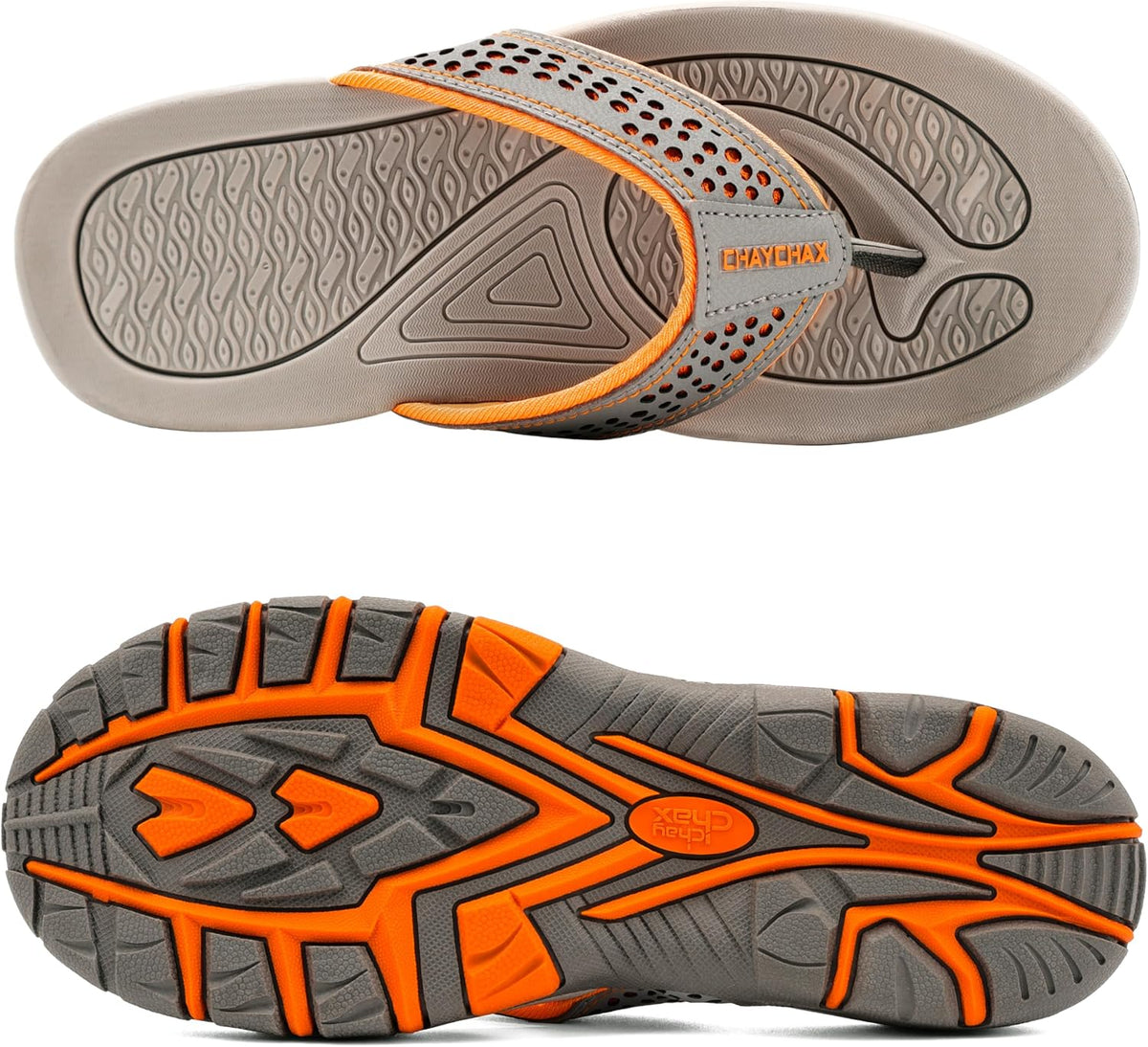 ChayChax Men's Flip-Flops Sports Sandals Arch Support Flip Flop Shoes Beach and Pool Non-Slip