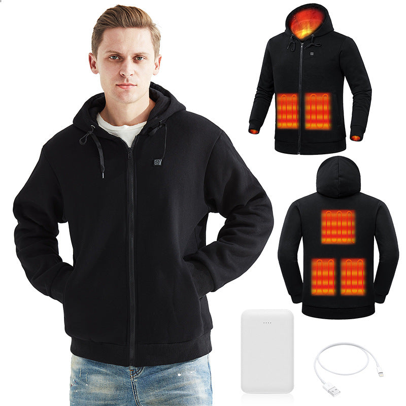 USB heated hoodie, comfortable and warm, power bank, charging and heating hoodie, heating jacket, electric heating jacket