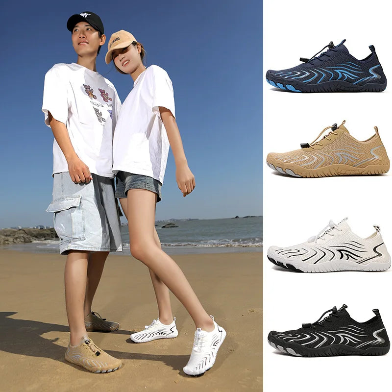 Unisex Quick Dry Water Shoes Breathable Barefoot Aqua Beach Footwear Anti-Slip Wading Sneakers for Outdoor Swimming