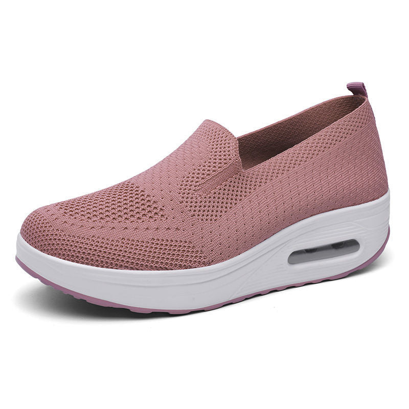 Women's Sports Shoes Cross-Border Foreign Trade 2026Casual Shoes Mesh Slip-On Height-Increasing Walking Shoes for Women