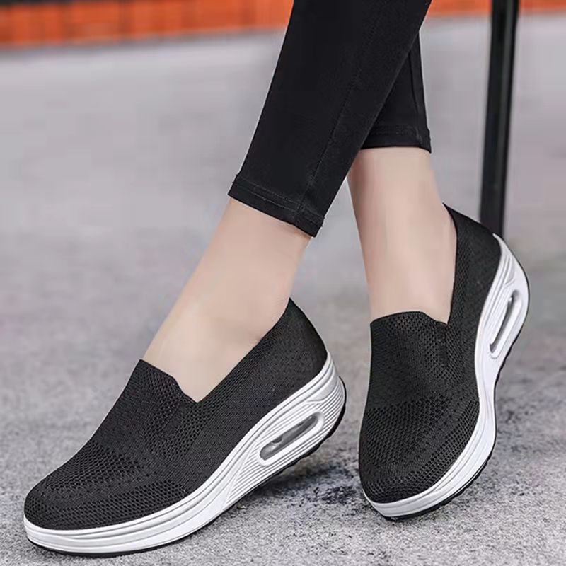 Women's Sports Shoes Cross-Border Foreign Trade 2026Casual Shoes Mesh Slip-On Height-Increasing Walking Shoes for Women