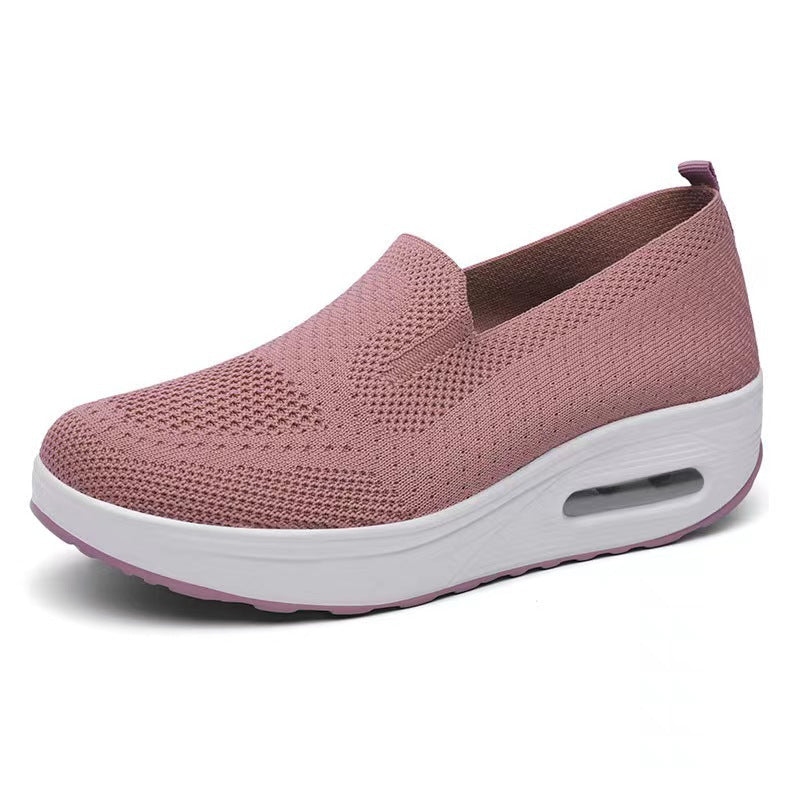 Women's Sports Shoes Cross-Border Foreign Trade 2026Casual Shoes Mesh Slip-On Height-Increasing Walking Shoes for Women