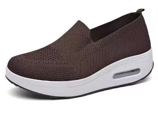 Women's Sports Shoes Cross-Border Foreign Trade 2026Casual Shoes Mesh Slip-On Height-Increasing Walking Shoes for Women